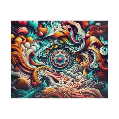 Ocean Waves Puzzle, Mandala Art Puzzle, Relaxing Home Decor, Mindful Gift, Family Activity, Puzzle for All Ages, 1014-piece Puzzle