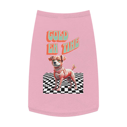 Playful Pet Tank Top - 'Gold en Time', Dog Summer Wear, Cute Pet Clothing, Dog Lover Gift, Fun Pet Apparel