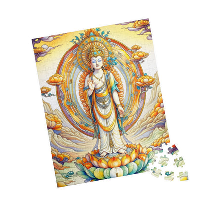 Serene Bodhisattva Puzzle - Meditation Decor, Mindfulness Gift, Buddhist Art, Relaxation Activity, Family Game