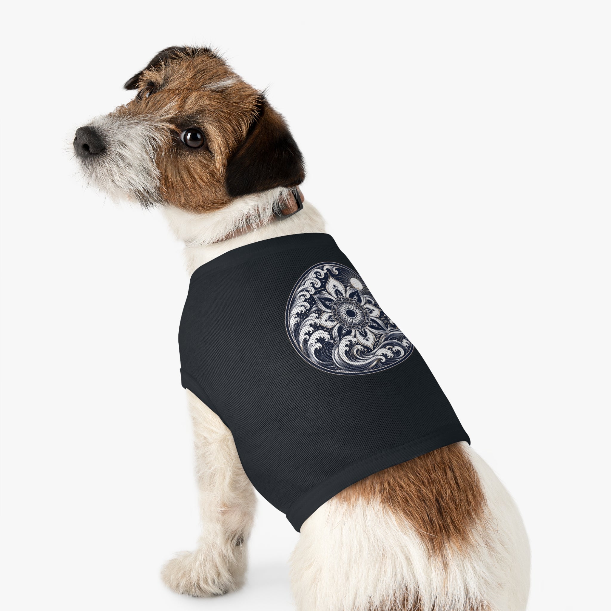 Mandala Wave Pet Tank Top — Nautical Moon Dog Shirt