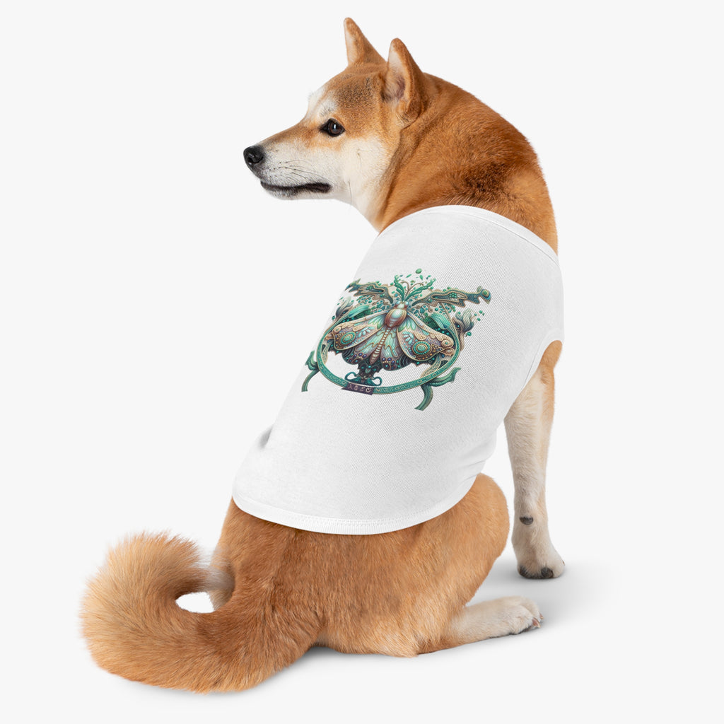 Moth Mandala Pet Tank Top — Ornamental Boho Bug Dog Shirt