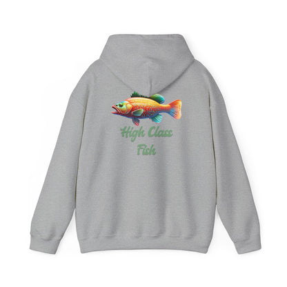 High Class Fish Hoodie - Unisex Heavy Blend Sweatshirt, Cozy Gift for Fishing Enthusiasts, Great for Outdoors, Casual Wear, Birthday Gift