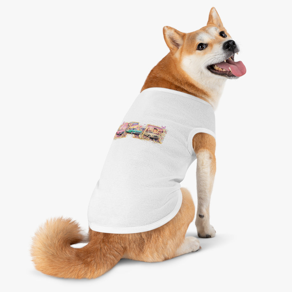 Classic Car Pet Tank Top – Retro 'Car' Graphic Dog Shirt