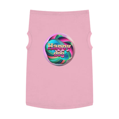 Happy Dog Pet Tank Top, Cute Dog Apparel, Dog Lover Gift, Summer Pet Clothing, Stylish Puppy Shirt