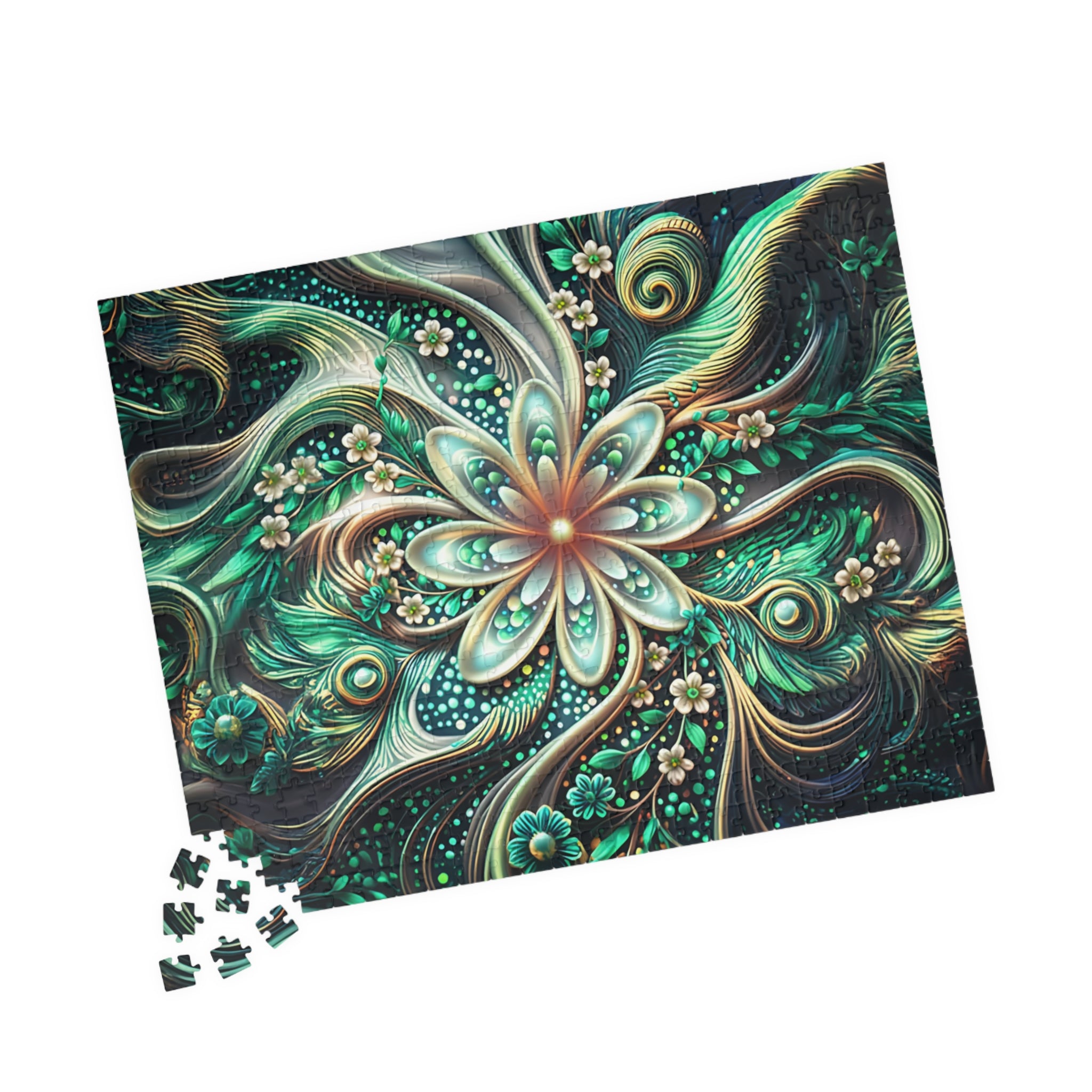 Intricate Floral Puzzle - 110, 252, 520, 1014-piece Jigsaw Challenge, Family Game Night, Perfect Gift for Crafters, Relaxing Hobby,