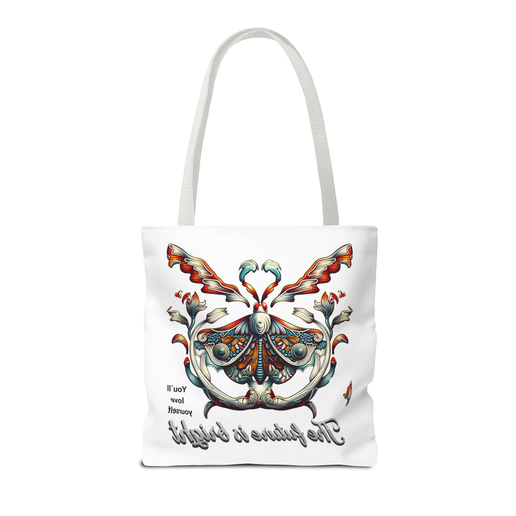 Bright Future Butterfly Tote Bag — Inspirational Floral Art AOP Tote