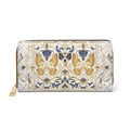 Gold Butterfly Zipper Wallet — Elegant Floral Art Nouveau Clutch Wallet