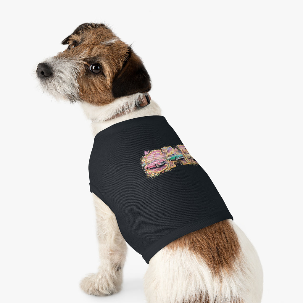 Classic Car Pet Tank Top – Retro 'Car' Graphic Dog Shirt