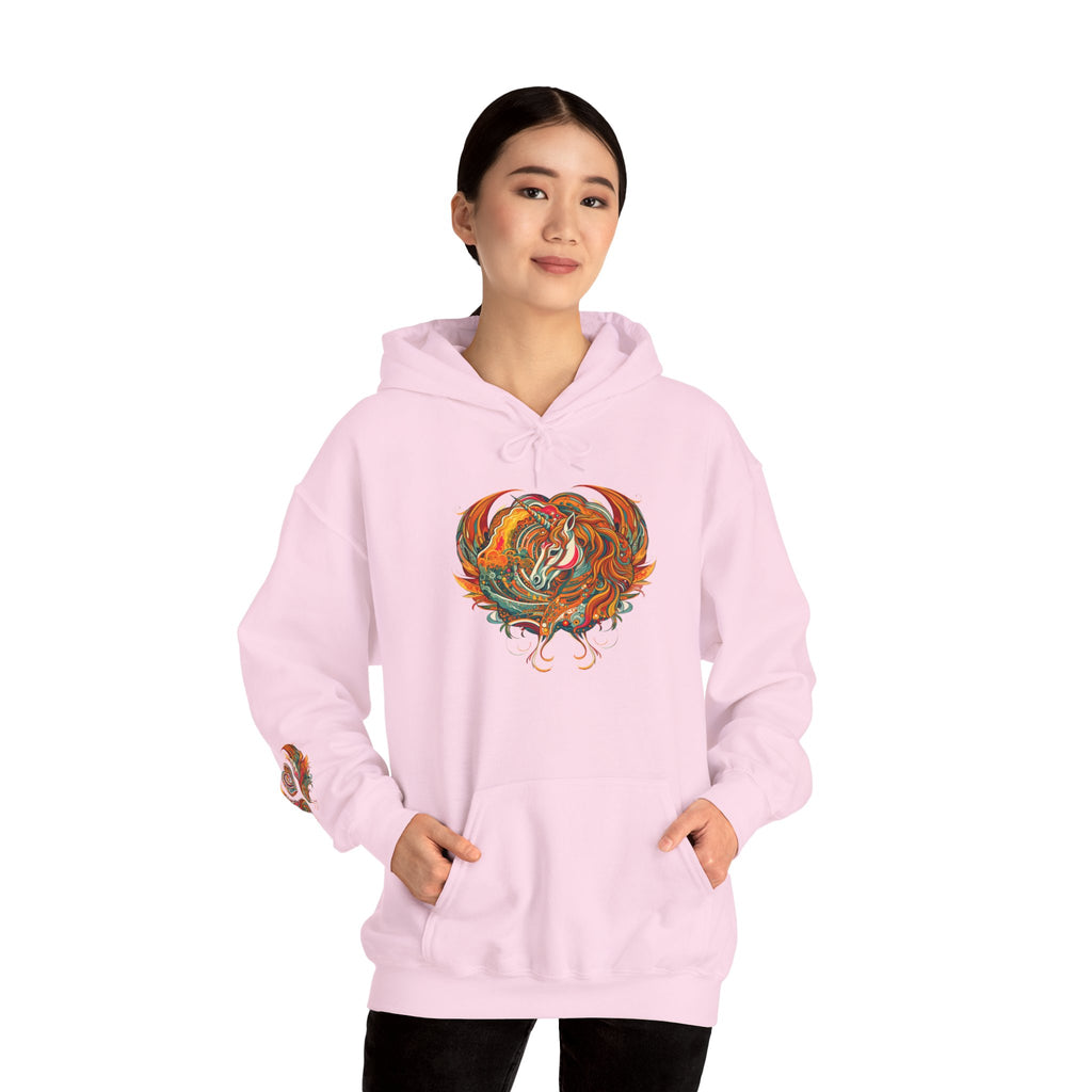 Colorful Heart Design Hooded Sweatshirt, Cozy Sweatshirt, Unisex Pullover, Gift for Him, Gift for Her, Casual Wear, Layering Essentials