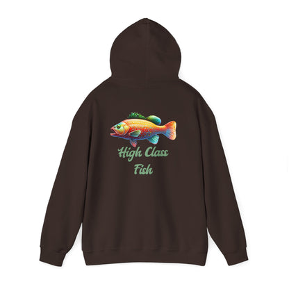 High Class Fish Hoodie - Unisex Heavy Blend Sweatshirt, Cozy Gift for Fishing Enthusiasts, Great for Outdoors, Casual Wear, Birthday Gift
