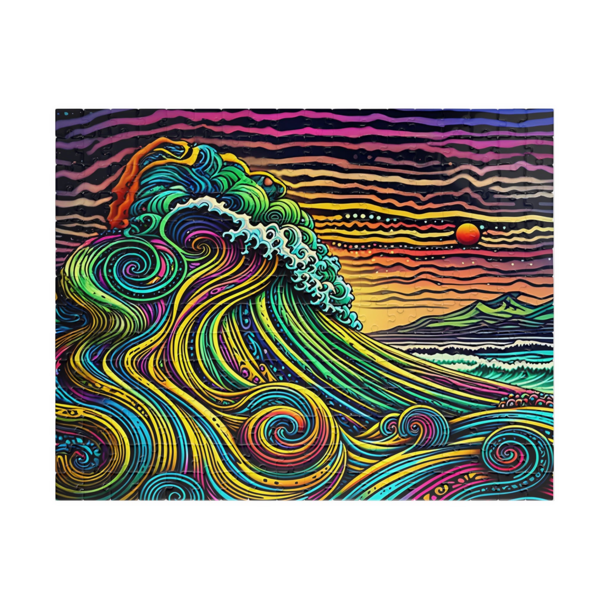 Puzzle artistico a forma di onda - Scena oceanica, regalo rilassante, attività per la famiglia, arredamento per la casa, opzioni da 110 a 1014 pezzi