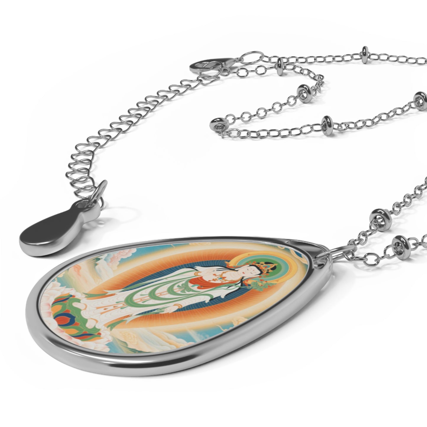 Spiritual Oval Necklace, Boho Jewelry, Meaningful Gift, Women's Pendant, Meditative Accessory, Daily Affirmation Jewelry