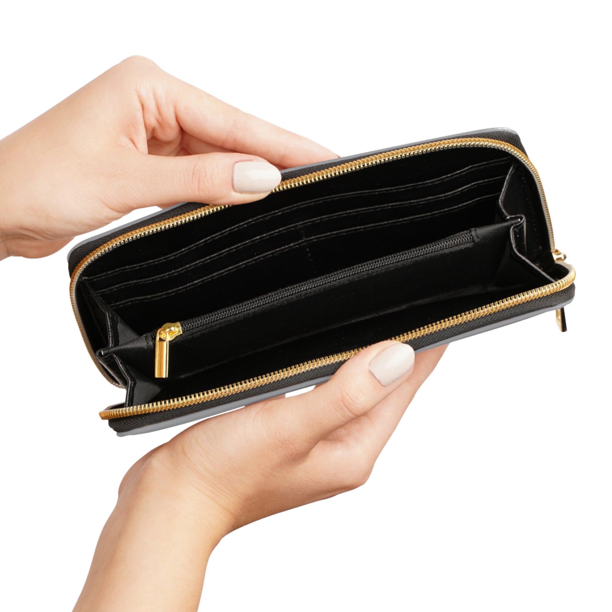 Art Deco Monogram Zip Wallet — Personalized 'ADSB' Zipper Wallet