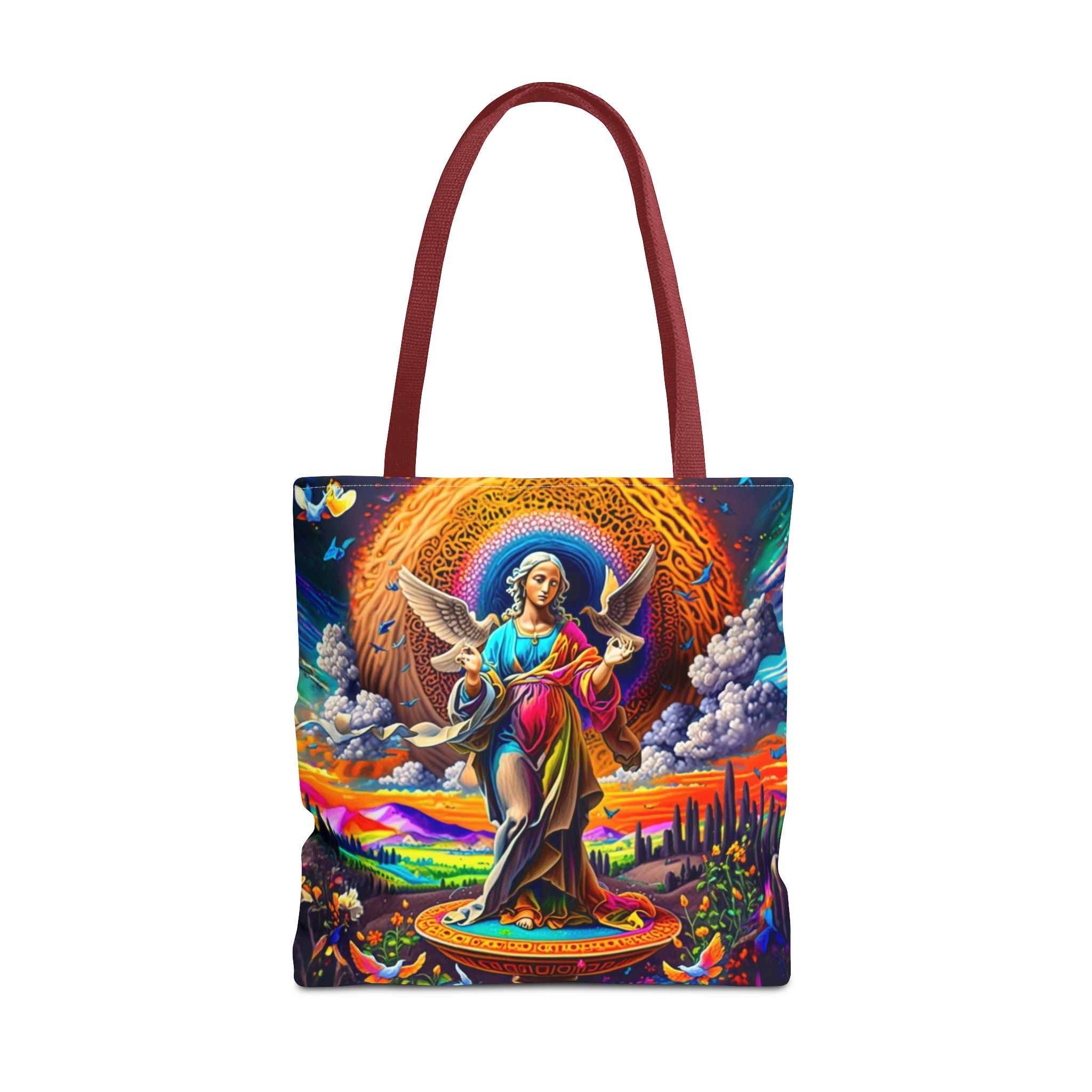 Vibrant Art Tote Bag - Spiritual, Colorful, Angular Design for Everyday Use, Perfect for Gifts, Shopping, Beach Days, Festivals, and Yoga