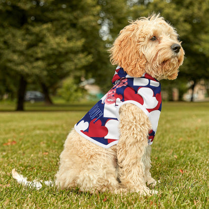 Adorable Heart Print Pet Hoodie for Dogs, Cozy Canine Apparel, Gift for Pet Lovers, Perfect for Holidays & Events, Stylish Dog Clothing