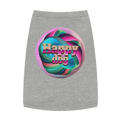 Happy Dog Pet Tank Top, Cute Dog Apparel, Dog Lover Gift, Summer Pet Clothing, Stylish Puppy Shirt