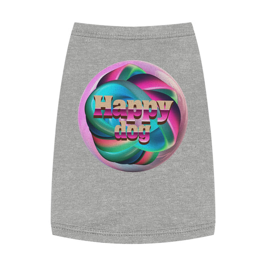 Happy Dog Pet Tank Top, Cute Dog Apparel, Dog Lover Gift, Summer Pet Clothing, Stylish Puppy Shirt