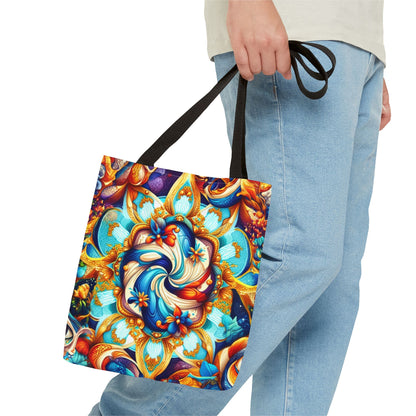 Vibrant Floral Tote Bag – Stylish Reusable Shopping Bag, Boho Beach Tote, Eco-Friendly Gift, Art-Inspired Carry-All