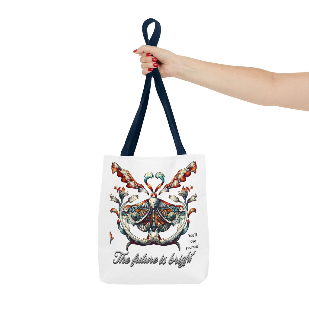 Bright Future Butterfly Tote Bag — Inspirational Floral Art AOP Tote