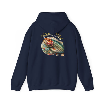 Fishing Club Hoodie, Unisex Heavy Blend Sweatshirt, Cool Fishing Gear, Outdoor Gift for Anglers, Casual Fishing Apparel