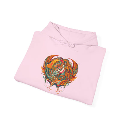 Colorful Heart Design Hooded Sweatshirt, Cozy Sweatshirt, Unisex Pullover, Gift for Him, Gift for Her, Casual Wear, Layering Essentials