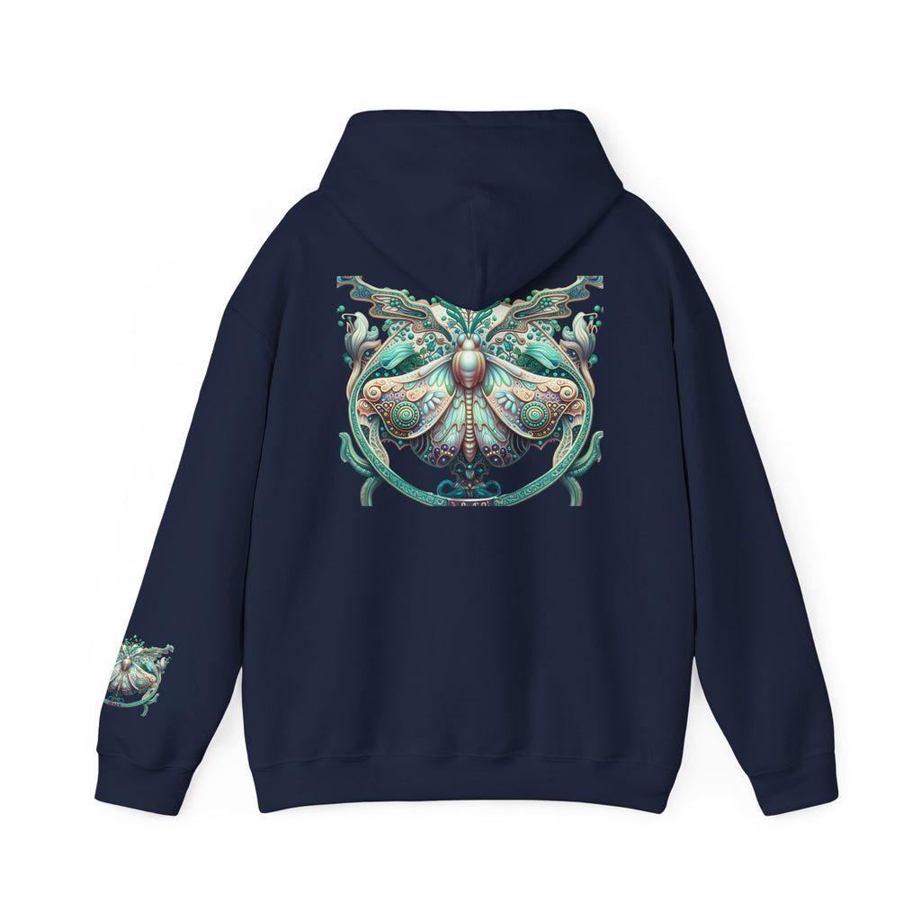 Vibes Collective Hoodie — Decorative Moth Graphic Streetwear