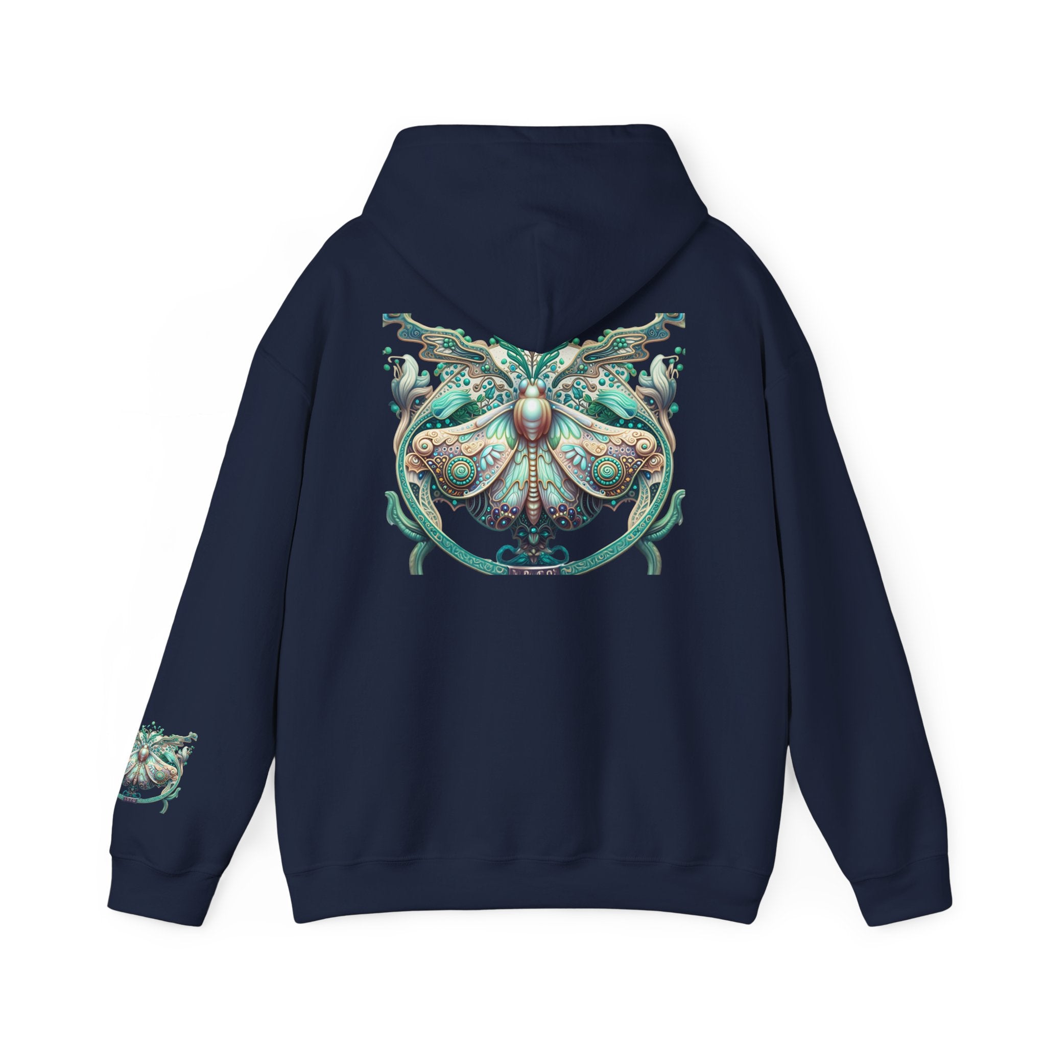 Vibes Collective Hoodie — Decorative Moth Graphic Streetwear