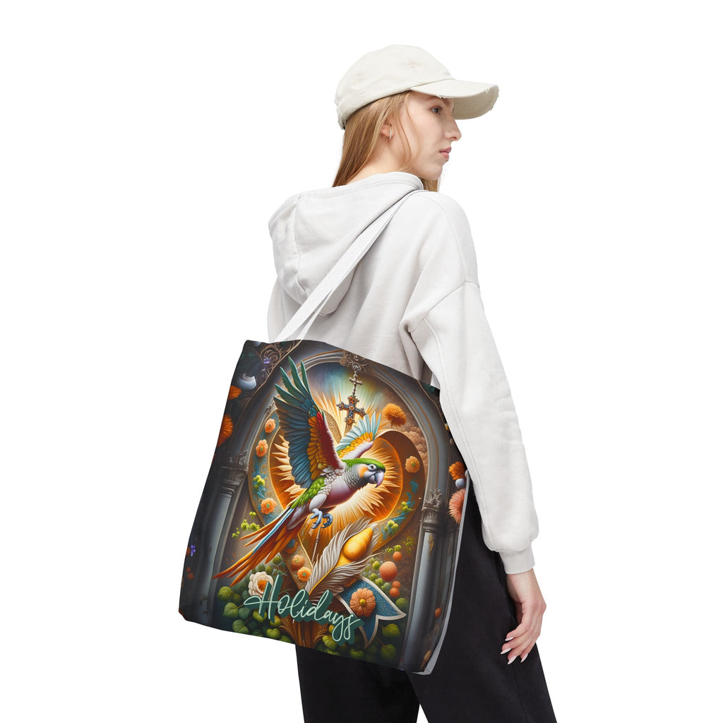 Vibrant Holiday Tote Bag, Eco-Friendly Shopping Bag, Bird Design Tote, Gift for Nature Lovers, Everyday Carryall, Travel Accessory
