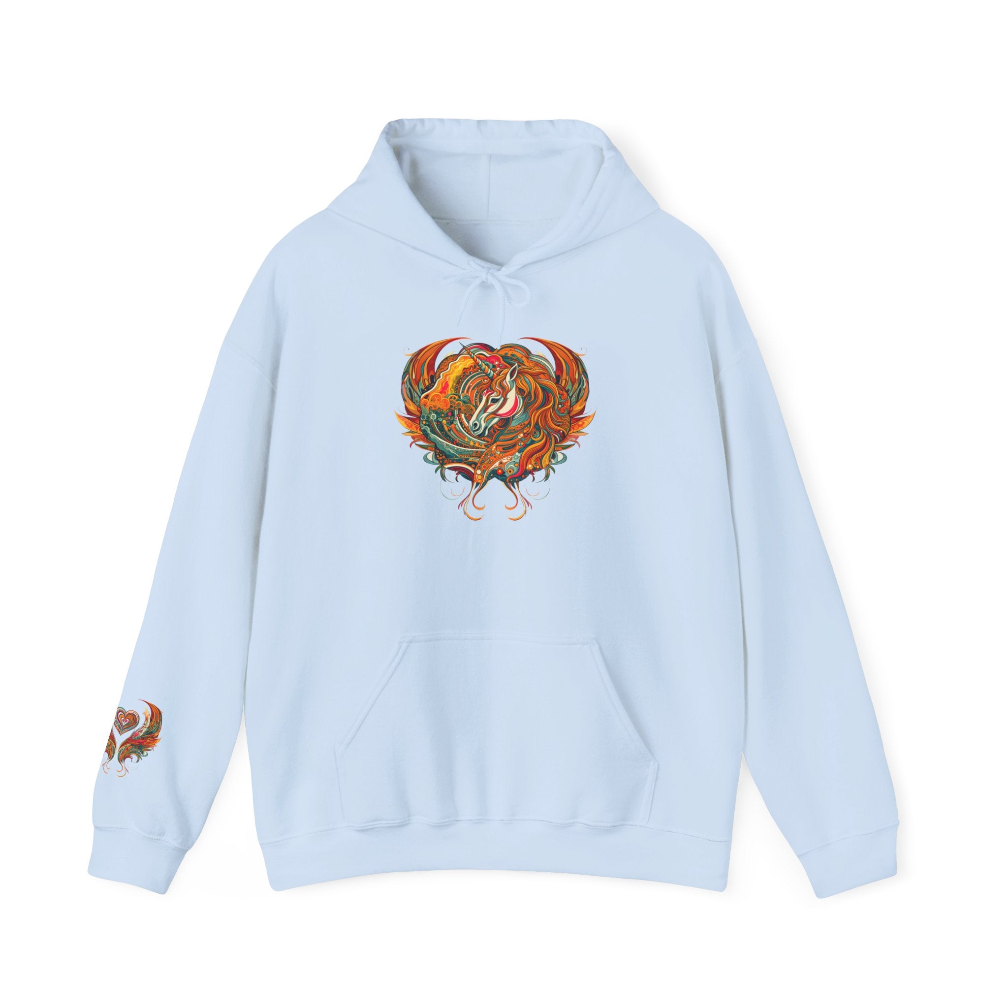 Colorful Heart Design Hooded Sweatshirt, Cozy Sweatshirt, Unisex Pullover, Gift for Him, Gift for Her, Casual Wear, Layering Essentials