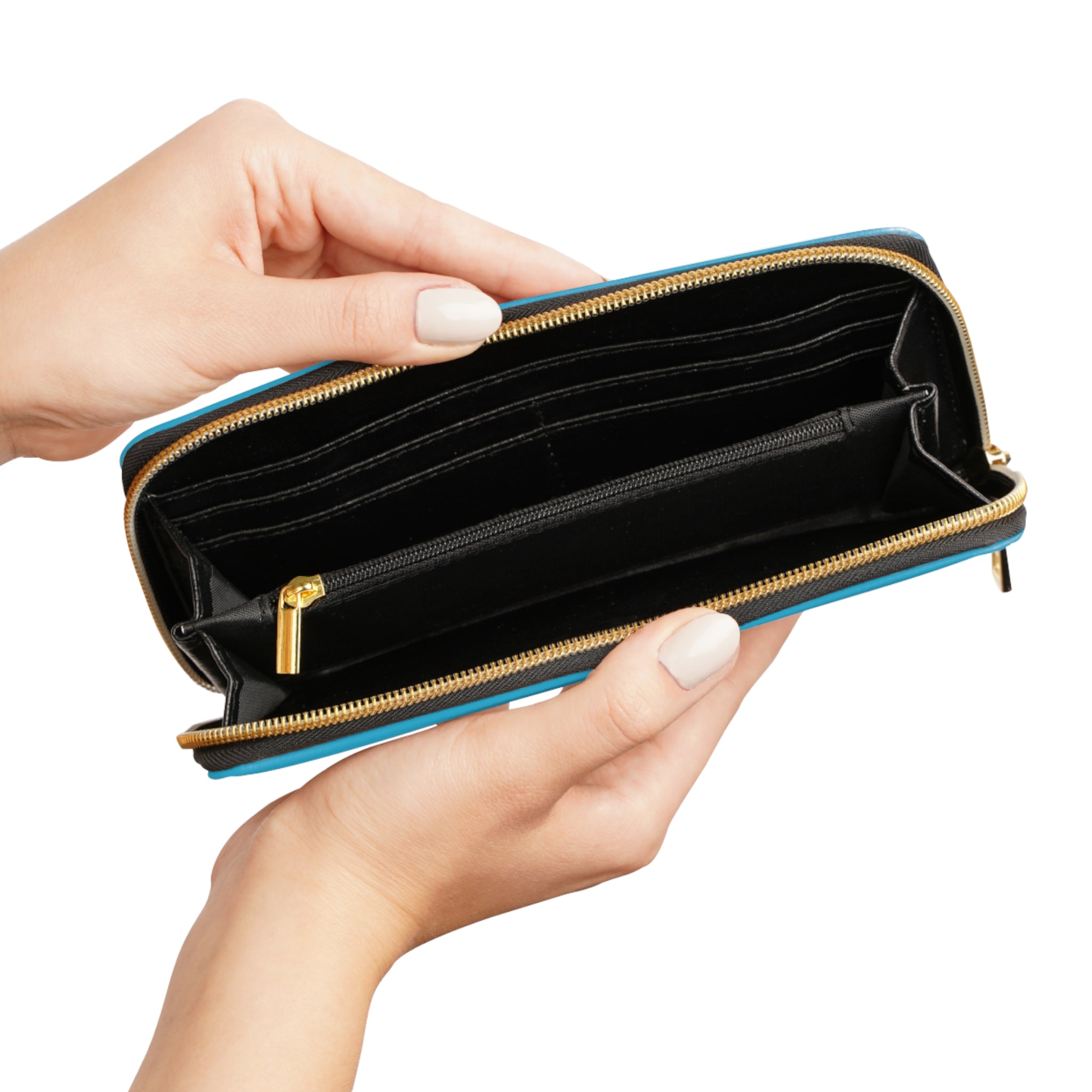 Art Deco Monogram Zipper Wallet — Personalized ADSB Leather Wallet