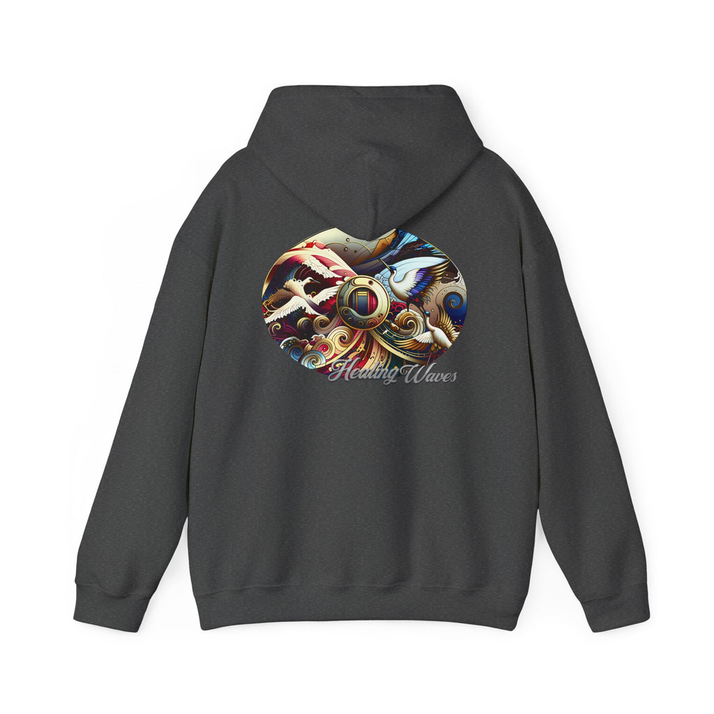 Artistic Unisex Heavy Blend Hoodie - Cozy Graphic Sweatshirt, Ideal for Casual Outfits, Unique Gifts, Streetwear Style, Comfortable Layering