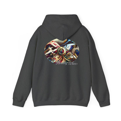 Artistic Unisex Heavy Blend Hoodie - Cozy Graphic Sweatshirt, Ideal for Casual Outfits, Unique Gifts, Streetwear Style, Comfortable Layering