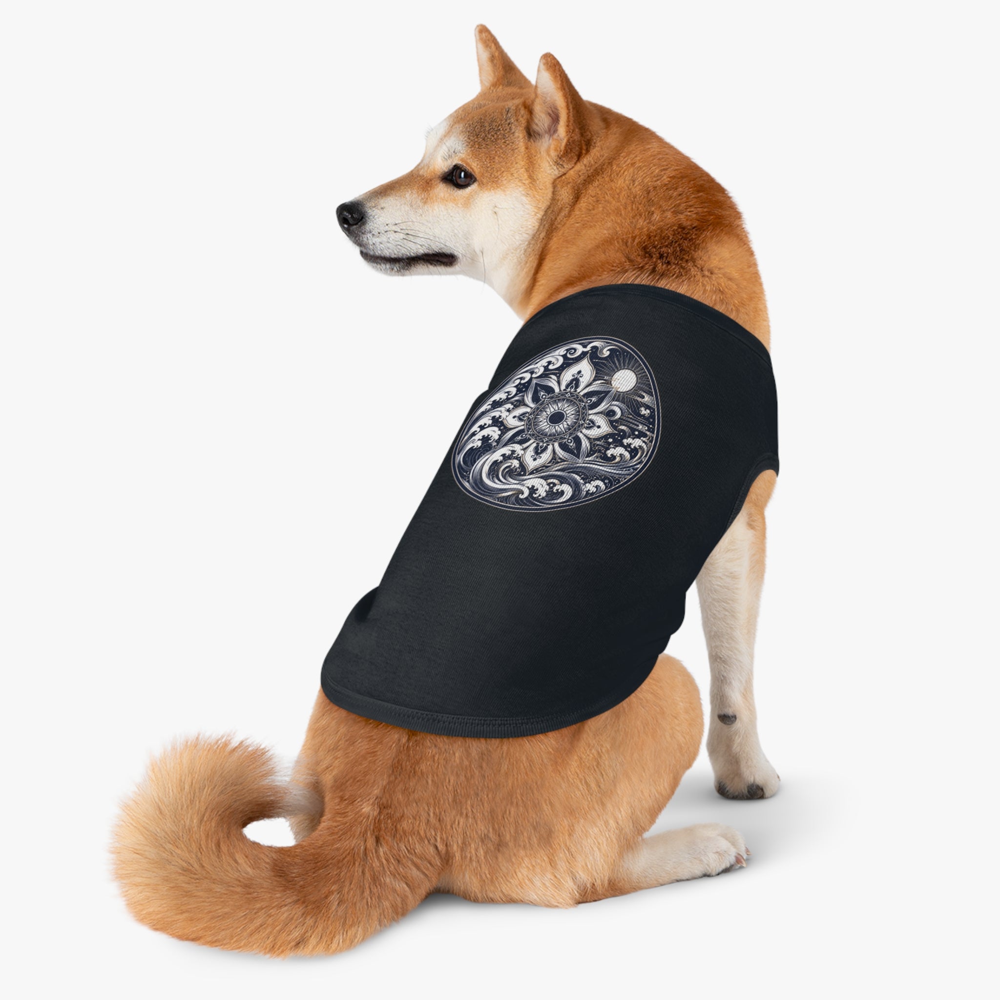 Mandala Wave Pet Tank Top — Nautical Moon Dog Shirt