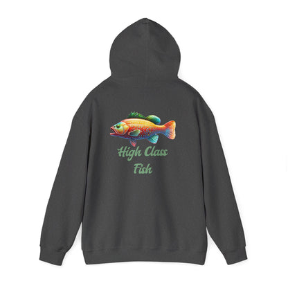 High Class Fish Hoodie - Unisex Heavy Blend Sweatshirt, Cozy Gift for Fishing Enthusiasts, Great for Outdoors, Casual Wear, Birthday Gift
