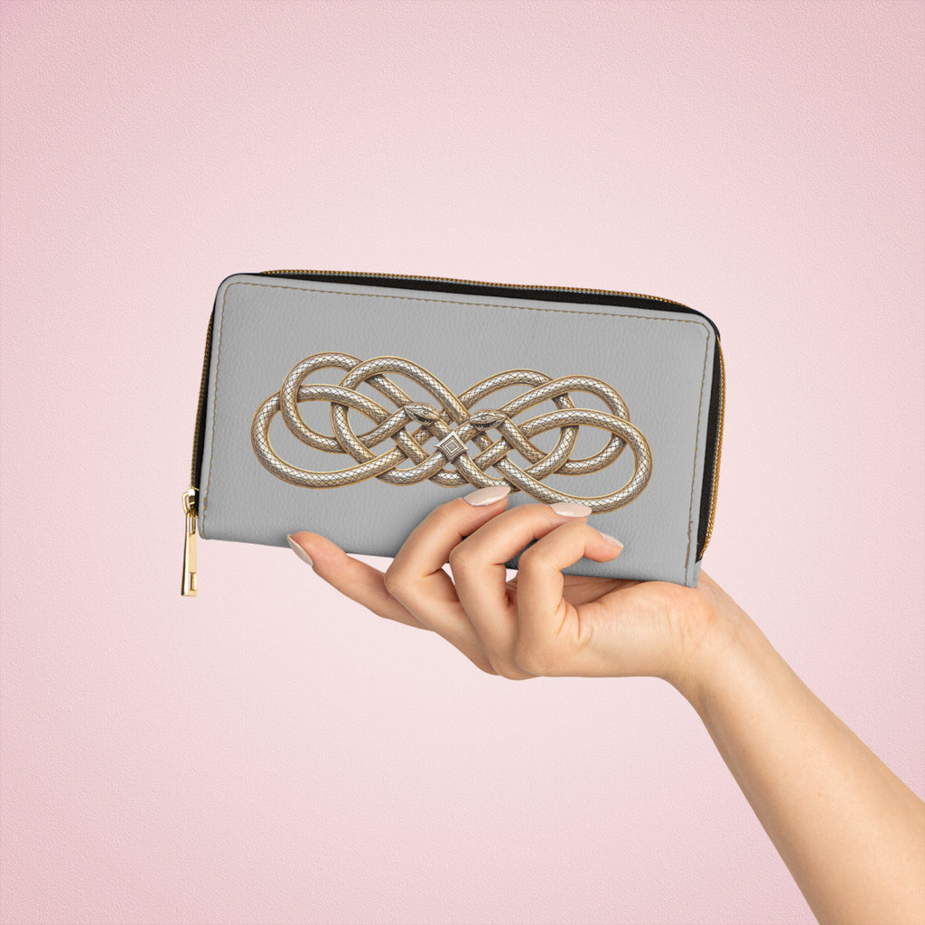 Ouroboros Knot Zipper Wallet — Circular Serpent Design