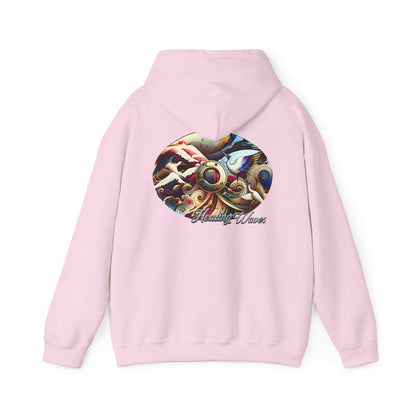 Artistic Unisex Heavy Blend Hoodie - Cozy Graphic Sweatshirt, Ideal for Casual Outfits, Unique Gifts, Streetwear Style, Comfortable Layering