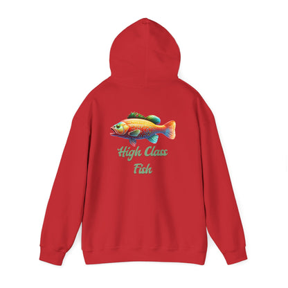 High Class Fish Hoodie - Unisex Heavy Blend Sweatshirt, Cozy Gift for Fishing Enthusiasts, Great for Outdoors, Casual Wear, Birthday Gift