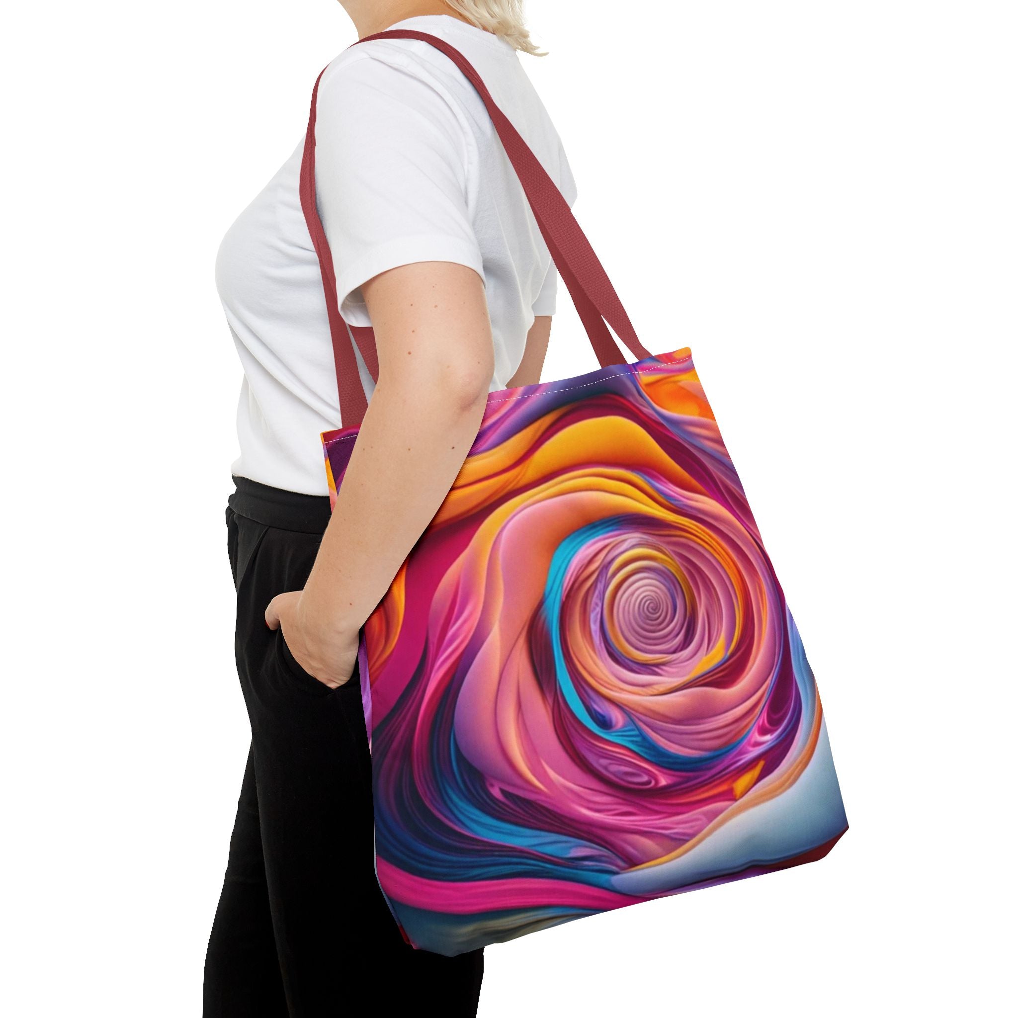 Artistic Floral Tote Bag, Colorful Shoulder Bag, Bohemian Style Tote, Gift for Flower Lovers, Shopping Bag, Eco-Friendly Canvas