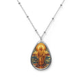 Divine Oval Necklace, Spiritual Jewelry, Handmade Gift, Religious Pendant, Mother’s Day, Faith Accessory, Unique Keepsake