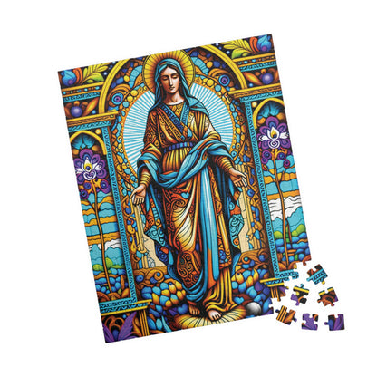 Puzzle Stained Glass Virgin Mary