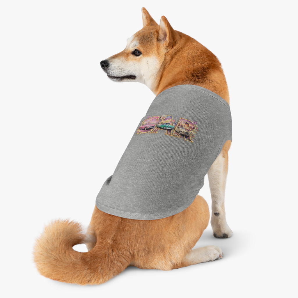 Classic Car Pet Tank Top – Retro 'Car' Graphic Dog Shirt
