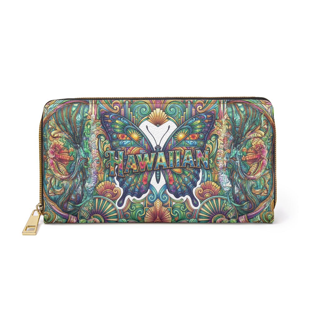 Hawaiian Butterfly Zipper Wallet – Aloha Floral Travel Wallet
