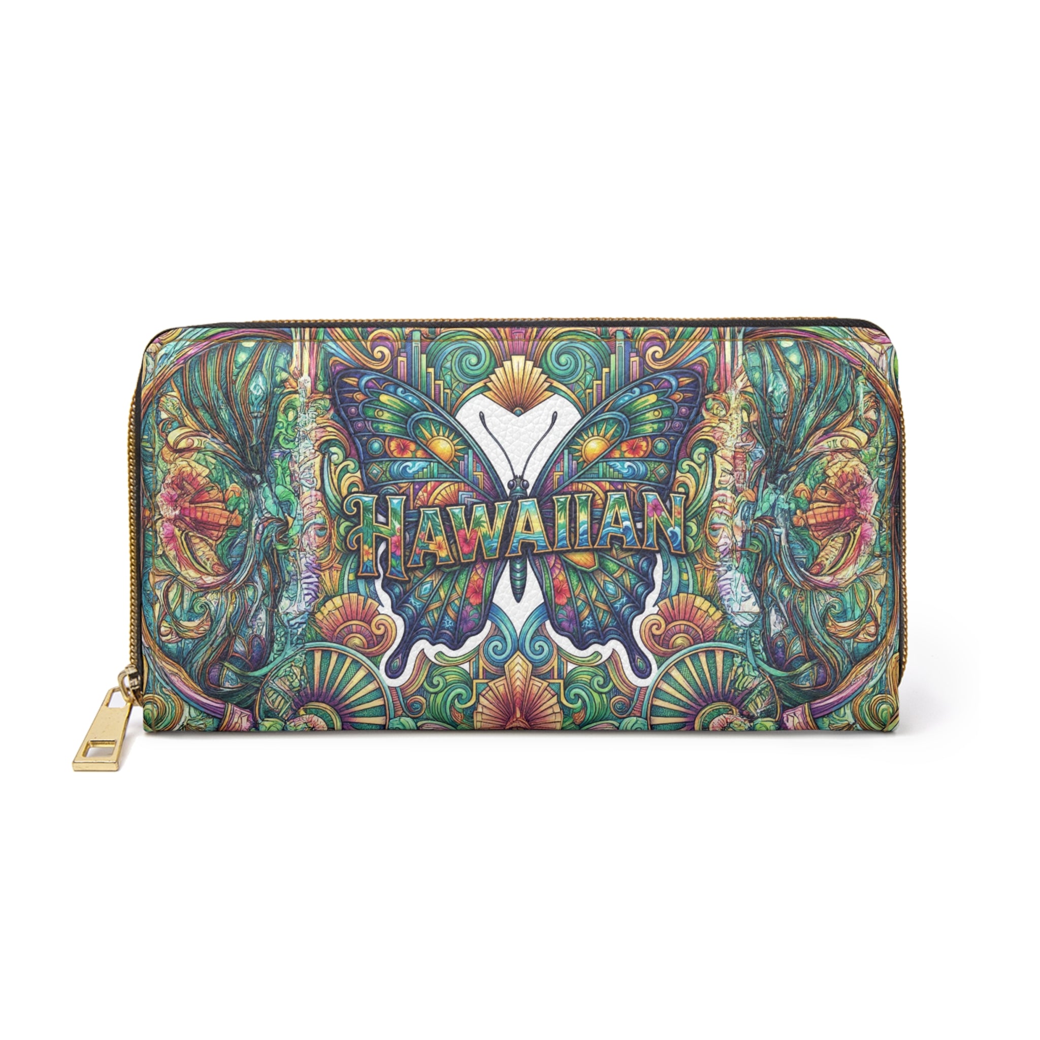 Hawaiian Butterfly Zipper Wallet – Aloha Floral Travel Wallet