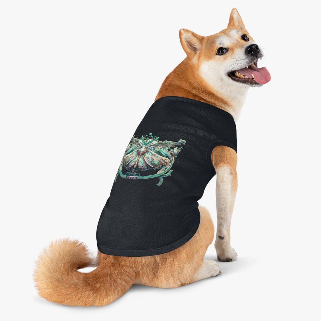 Moth Mandala Pet Tank Top — Ornamental Boho Bug Dog Shirt