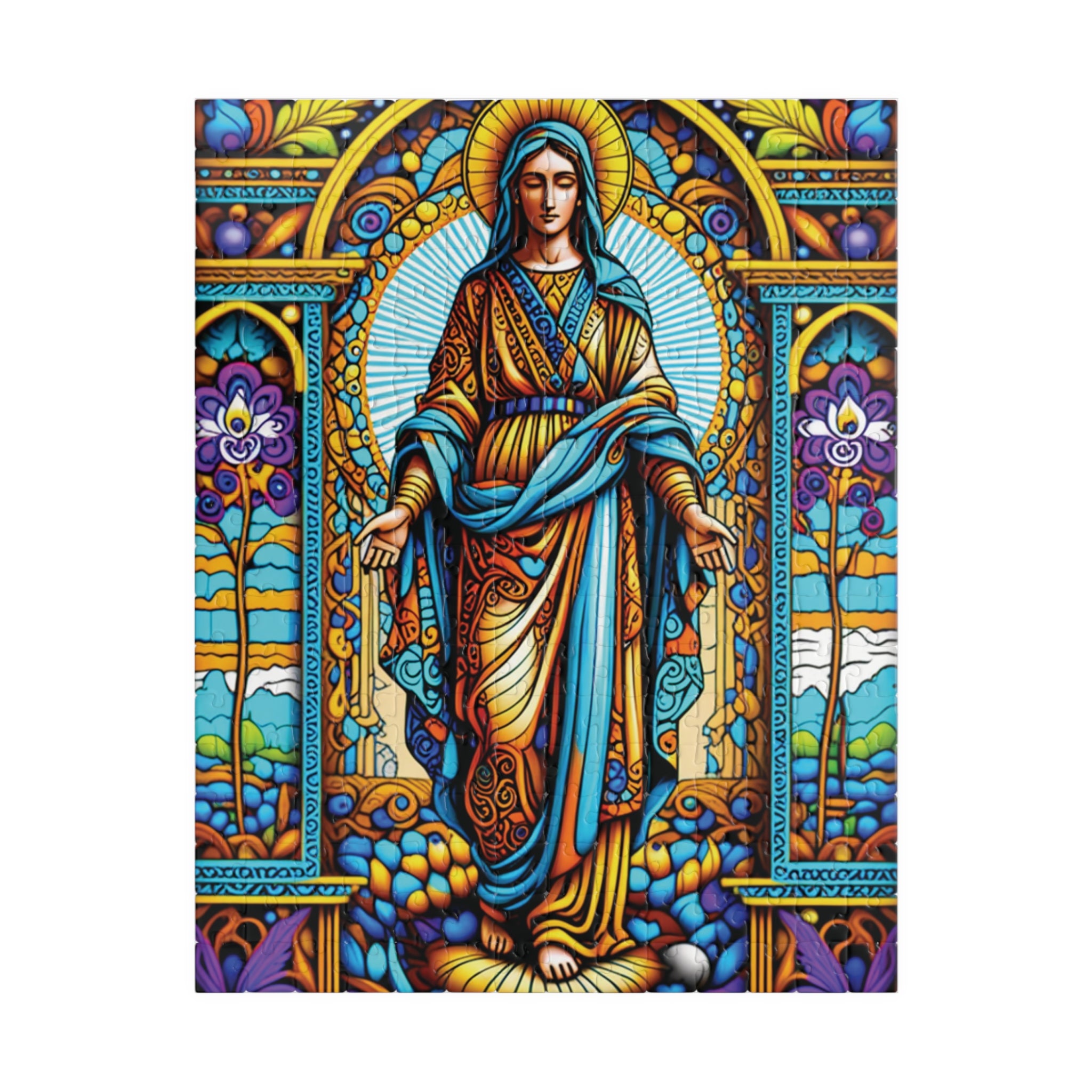 Puzzle Stained Glass Virgin Mary