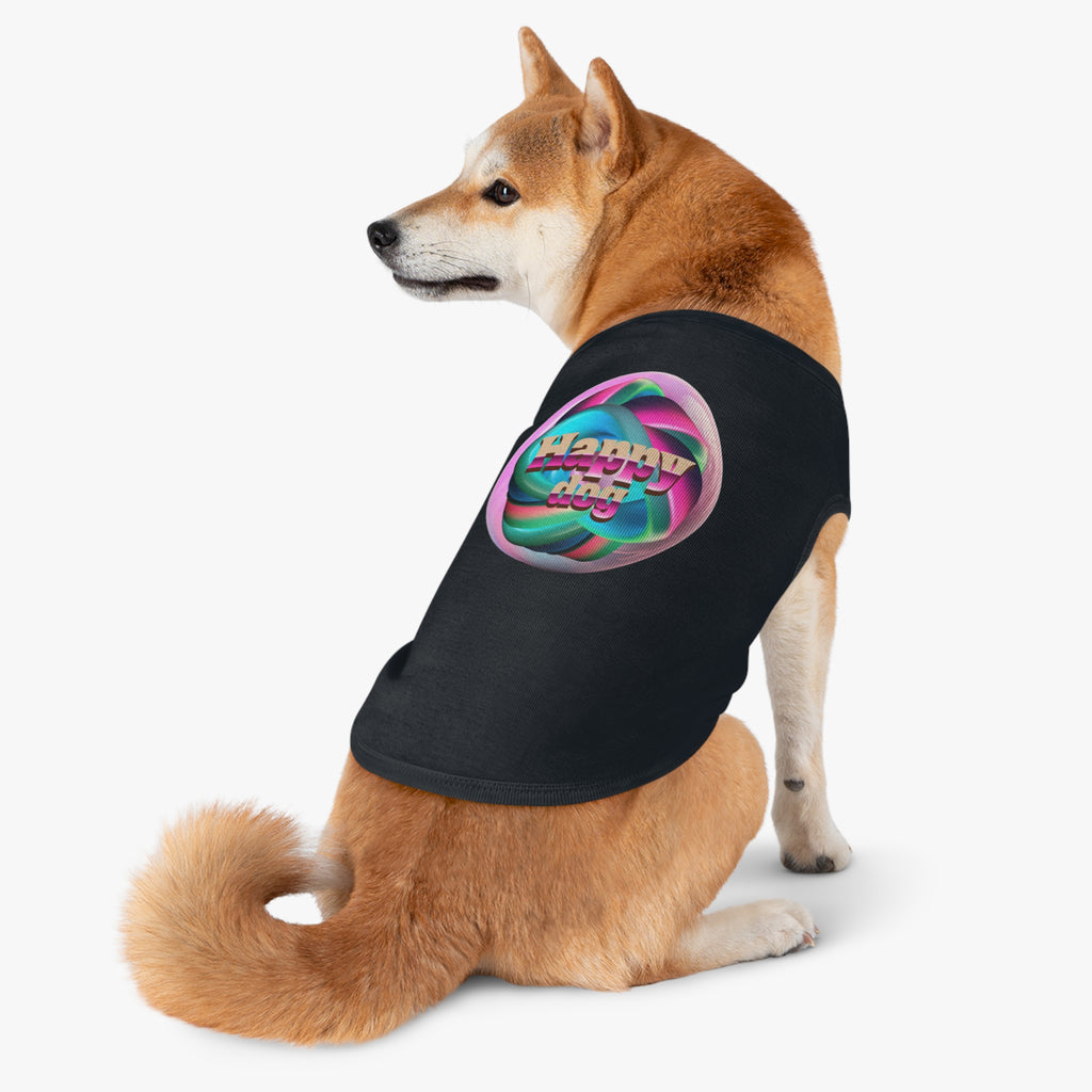 Happy Dog Pet Tank Top, Cute Dog Apparel, Dog Lover Gift, Summer Pet Clothing, Stylish Puppy Shirt