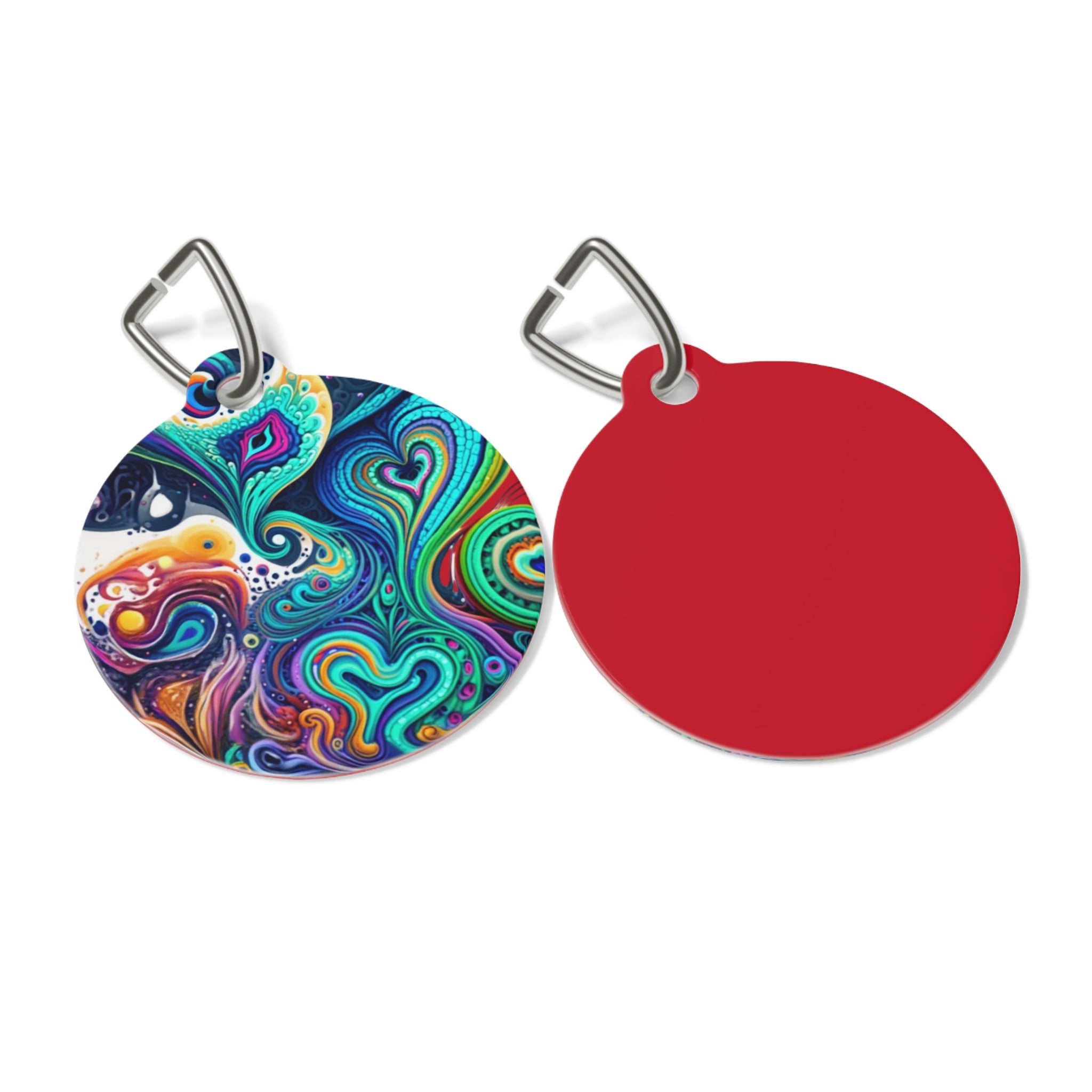 Vibrant Pet Tag for Dogs and Cats, Personalized ID Tag, Unique Pet Accessory, Colorful Pet Collar Decoration, Gift for Pet Lovers