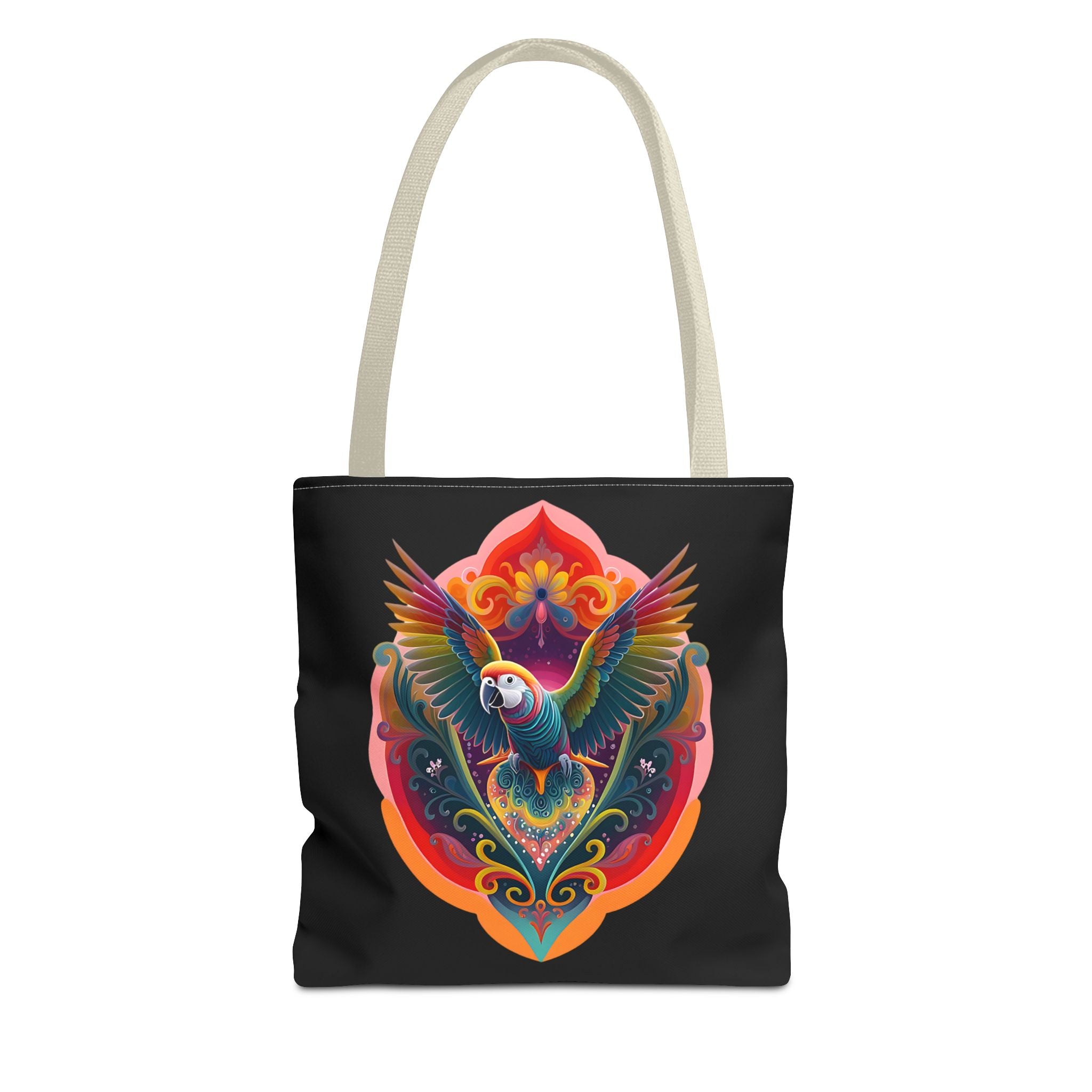 Colorful Parrot Tote Bag, Boho Chic Bag, Beach Essential, Eco-Friendly Shopping Bag, Vacation Accessory, Gift for Bird Lovers