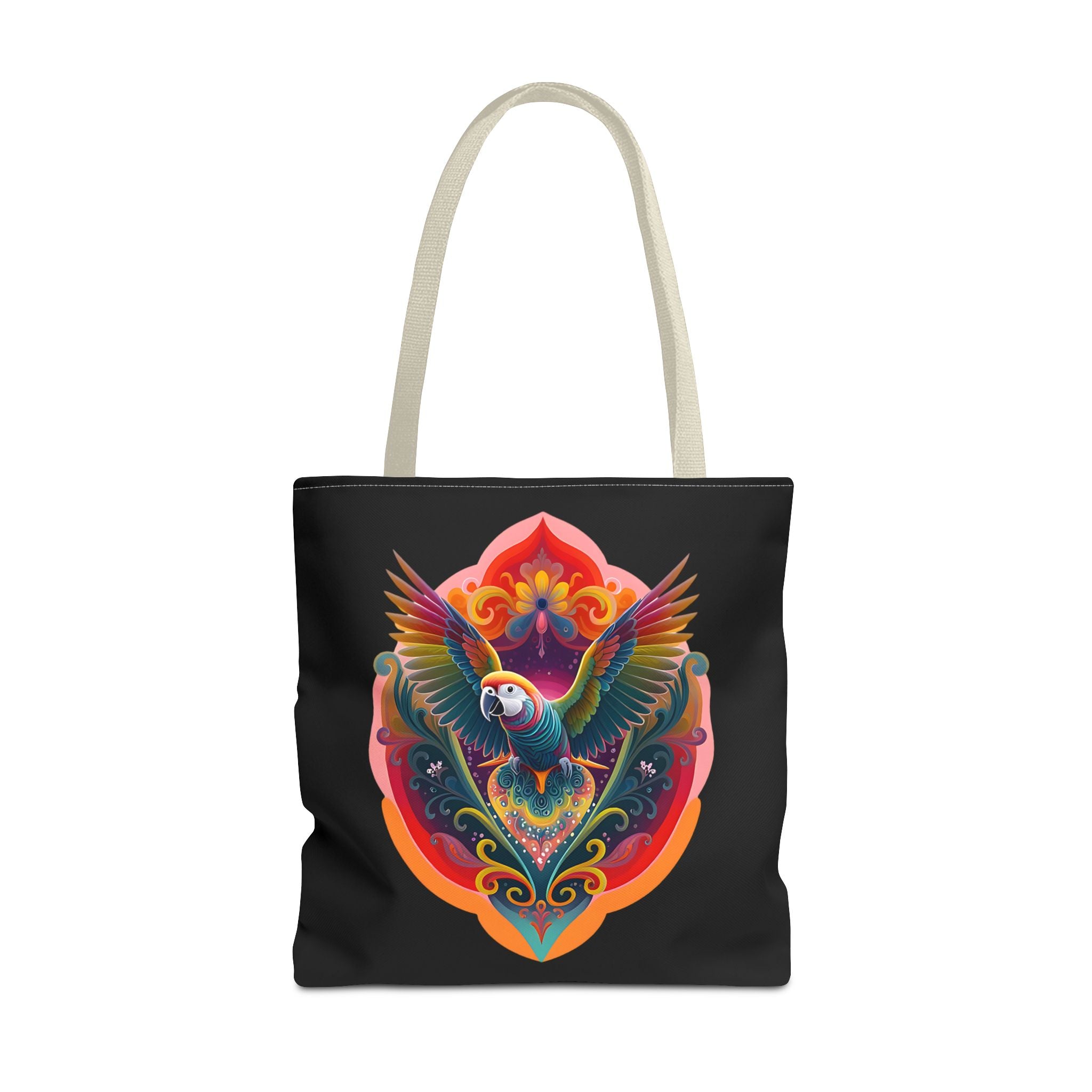 Colorful Parrot Tote Bag, Boho Chic Bag, Beach Essential, Eco-Friendly Shopping Bag, Vacation Accessory, Gift for Bird Lovers