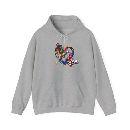 Colorful Heart Design Unisex Hoodie, Cozy Sweatshirt for Everyday Wear, Gift for Him/Her, Perfect for Valentine's Day, Casual Layering